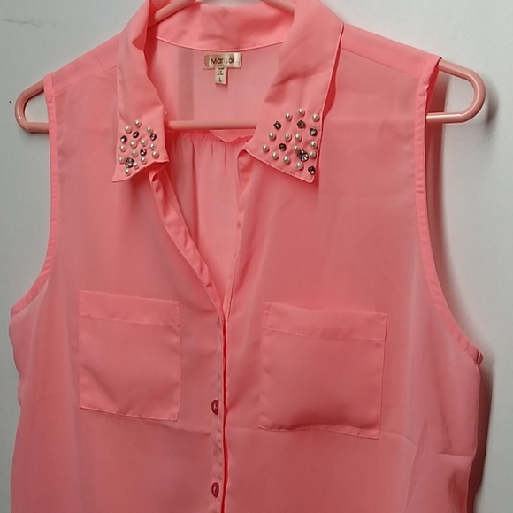 (Large) Marisol blouse color peach/pink. - Picture 2 of 3